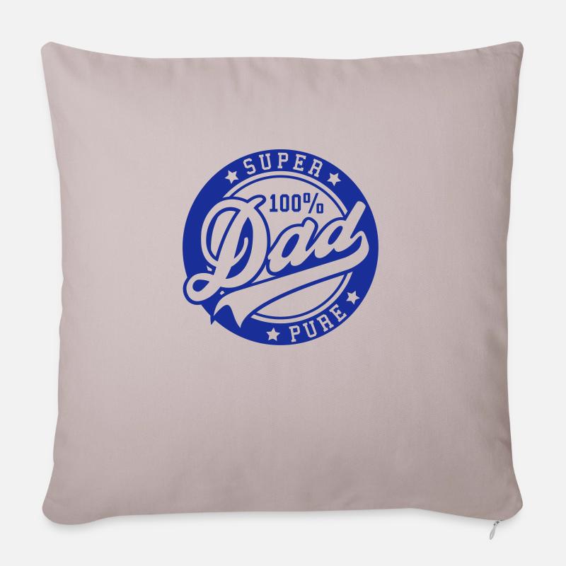 100 percent PURE SUPER DAD - Housse de coussin décorative 45 x 45 cm - taupe clair