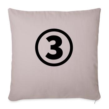 number three - Sofa pillowcase 17,3'' x 17,3'' (45 x 45 cm) - light taupe - Front