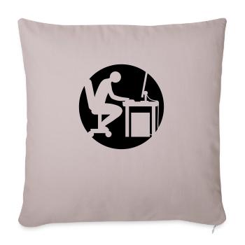 Computer desk nerd logo - Sofa pillowcase 17,3'' x 17,3'' (45 x 45 cm) - light taupe - Front