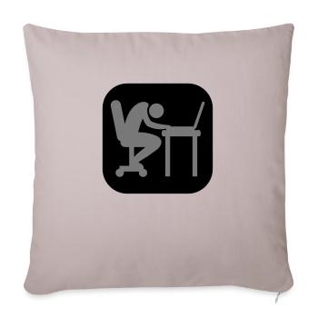 Laptop exhausted sleep logo - Sofa pillowcase 17,3'' x 17,3'' (45 x 45 cm) - light taupe - Front