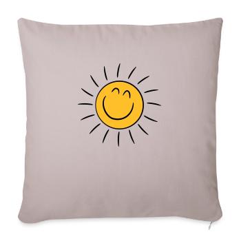 Smiling happy Sun - Sofa pillowcase 17,3'' x 17,3'' (45 x 45 cm) - light taupe - Front