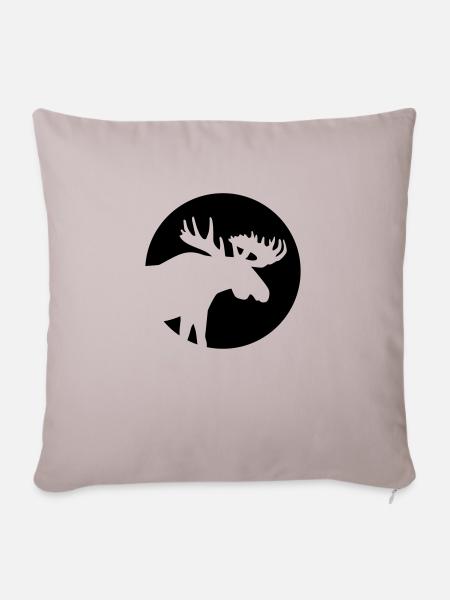 Elch - Sofakissenbezug 45 x 45 cm - helles Taupe