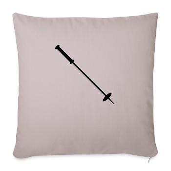 Bâton de ski - Housse de coussin décorative 45 x 45 cm - taupe clair - Devant