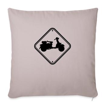 note signe scooter prudence zone danger clipart - Housse de coussin décorative 45 x 45 cm - taupe clair - Devant