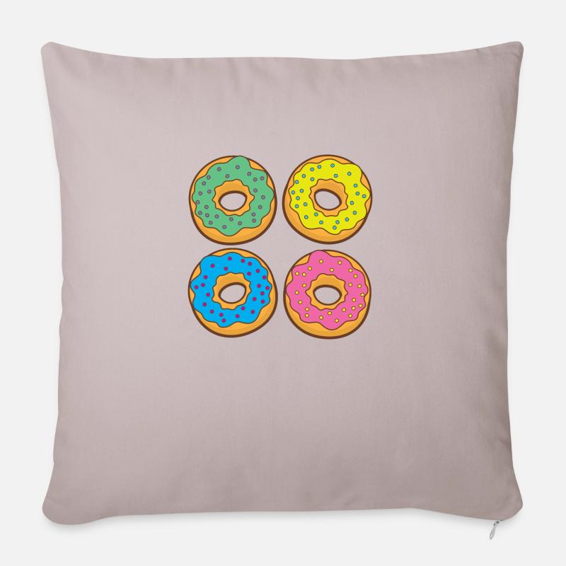 Vier Donuts Donuts - Sofakissenbezug 45 x 45 cm - helles Taupe