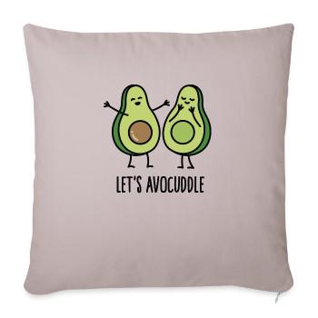 Let's avocuddle - Housse de coussin décorative 45 x 45 cm - taupe clair - Devant