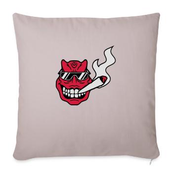 Face head smoking drugs cool joint kiffen cannabis - Sofa pillowcase 17,3'' x 17,3'' (45 x 45 cm) - light taupe - Front