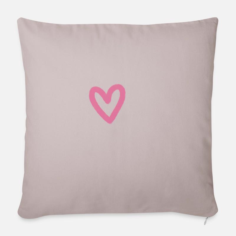 Rose heart - Sofakissenbezug 45 x 45 cm - helles Taupe
