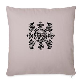 mexikanische zeichen / ethno - Sofakissenbezug 45 x 45 cm - helles Taupe - Vorne