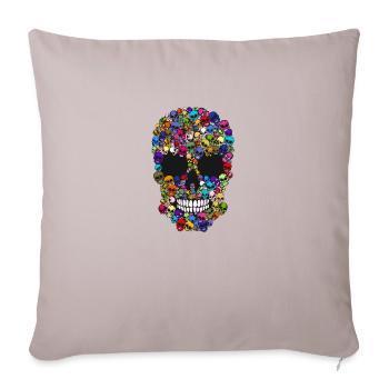 tete de mort crane 100 multiple skull co - Housse de coussin décorative 45 x 45 cm - taupe clair - Devant