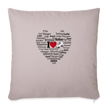 love rollkunstlauf herz - Sofakissenbezug 45 x 45 cm - helles Taupe - Vorne