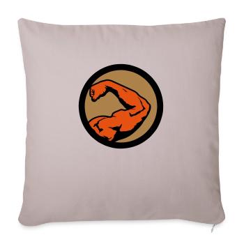 bras muscle musculation biceps bodybuilder - Housse de coussin décorative 45 x 45 cm - taupe clair - Devant