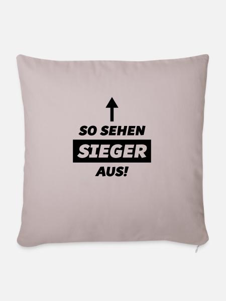 sieger so sehen aus - Sofakissenbezug 45 x 45 cm - helles Taupe