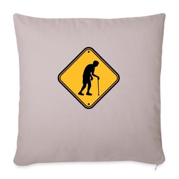 Attention retirement home sign - Sofa pillowcase 17,3'' x 17,3'' (45 x 45 cm) - light taupe - Front