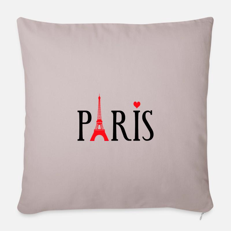 Paris Liebe - Sofakissenbezug 45 x 45 cm - helles Taupe