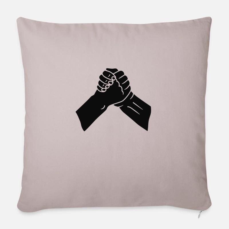 Poignée de main - Housse de coussin décorative 45 x 45 cm - taupe clair