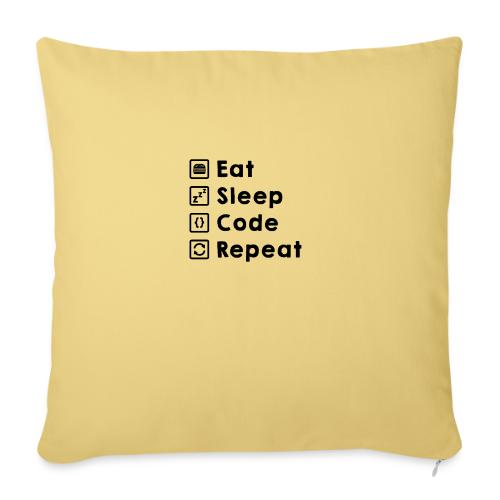 Eat Sleep Code Repeat - Sofa pillowcase 17,3'' x 17,3'' (45 x 45 cm)