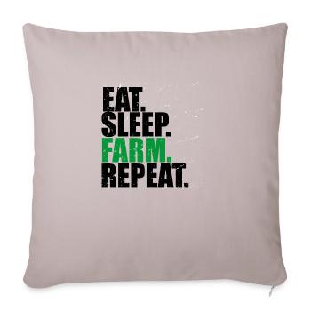 Eat Sleep Farm Repeat - Housse de coussin décorative 45 x 45 cm - taupe clair - Devant