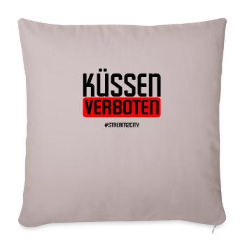 küssen verboten schwarz - Sofakissenbezug 45 x 45 cm - helles Taupe - Vorne