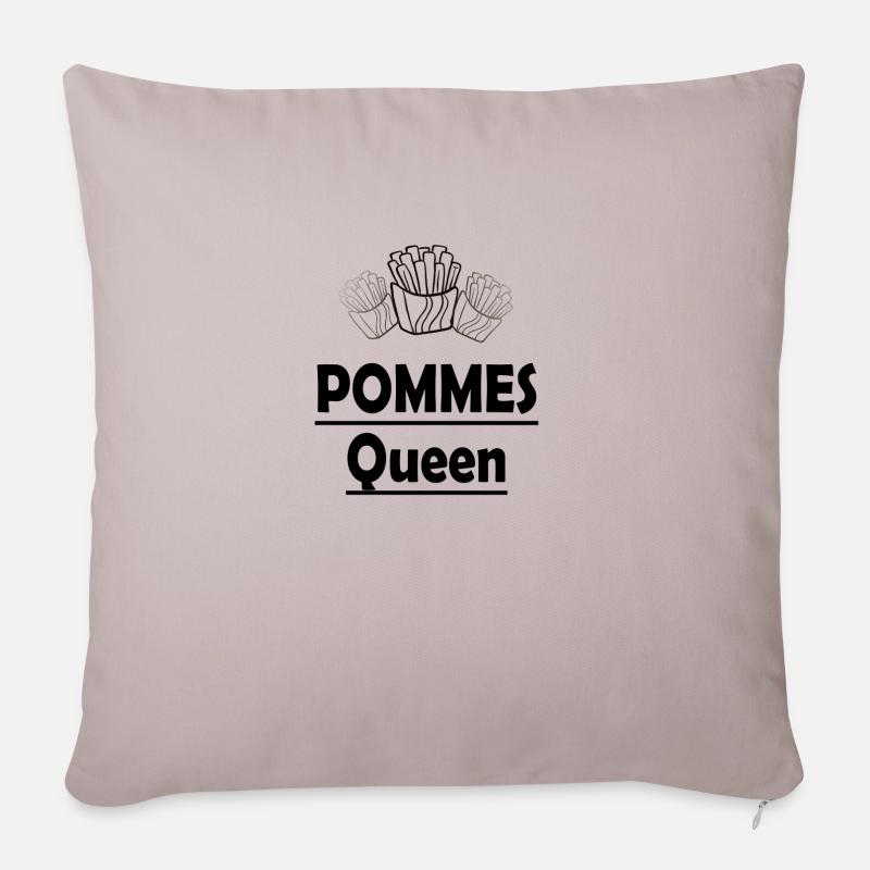 Pommes Queen - Sofakissenbezug 45 x 45 cm - helles Taupe