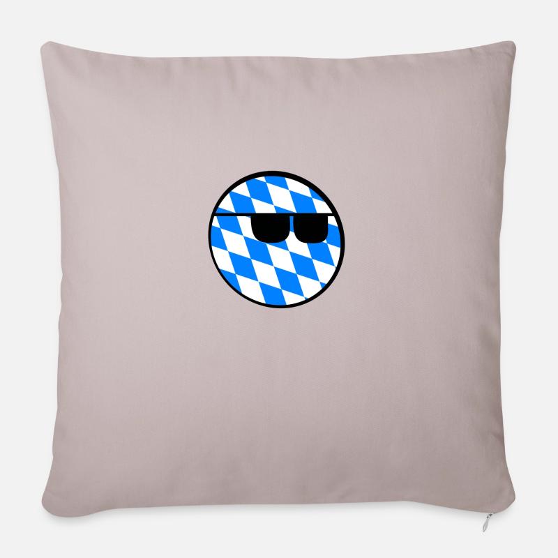 Bayrischer Emoji mit cooler Sonnenbrille - Sofakissenbezug 45 x 45 cm - helles Taupe