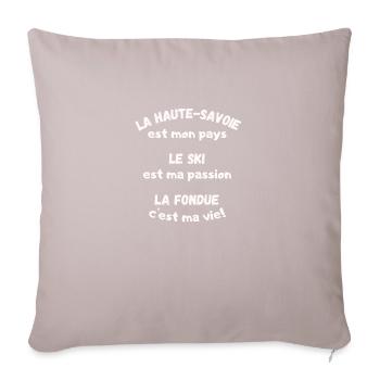 La Haute-Savoie est mon pays - Housse de coussin décorative 45 x 45 cm - taupe clair - Devant