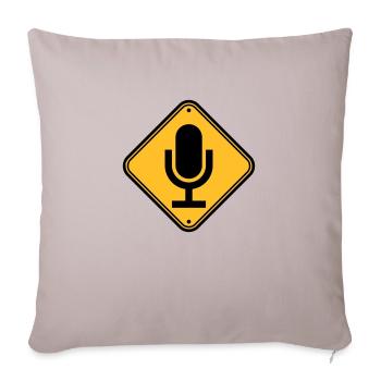 Schild Hinweis Mikrofon - Sofakissenbezug 45 x 45 cm - helles Taupe - Vorne