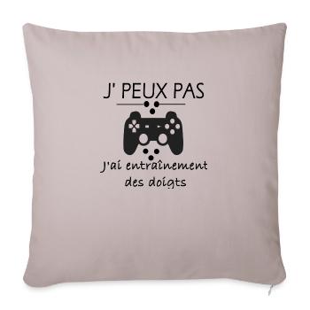 Je peux pas j'ai entrainement des doigts - Housse de coussin décorative 45 x 45 cm - taupe clair - Devant
