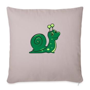 Escargot drôle enfants - Housse de coussin décorative 45 x 45 cm - taupe clair - Devant