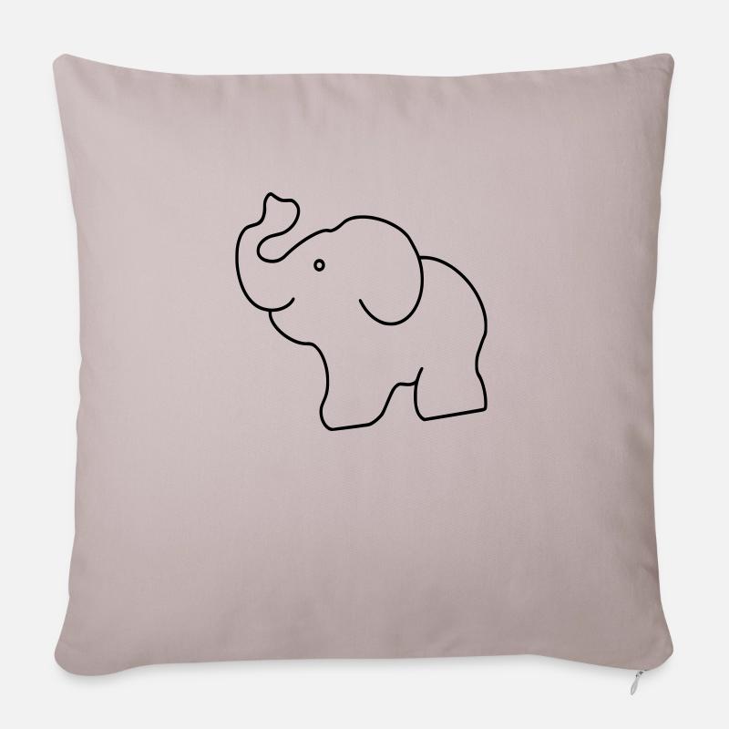 Elefant - Sofakissenbezug 45 x 45 cm - helles Taupe