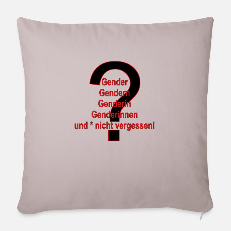 Gender und * nicht vergessen! - Sofakissenbezug 45 x 45 cm - helles Taupe