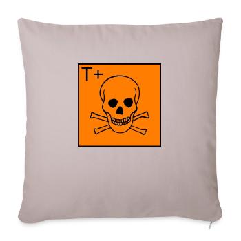 Avertissement hautement toxique. Avertissement très toxique - Housse de coussin décorative 45 x 45 cm - taupe clair - Devant
