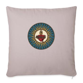 Heiligstes Herz Jesu Christi - Sofakissenbezug 45 x 45 cm - helles Taupe - Vorne