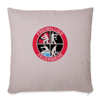 Freiwillige Feuerwehr Logo 3farbig - Sofakissenbezug 45 x 45 cm - helles Taupe - Vorne