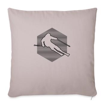 Skieurs Skieurs Hommes Ski Femmes Ski Ski Ski - Housse de coussin décorative 45 x 45 cm - taupe clair - Devant