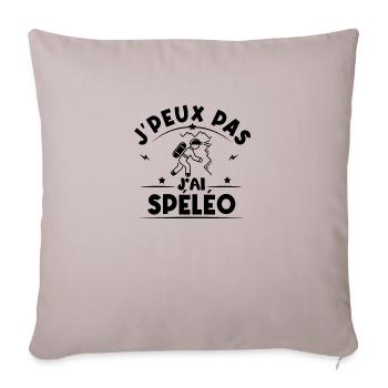 J'peux pas j'ai Spéléo , spéléologie - Housse de coussin décorative 45 x 45 cm - taupe clair - Devant