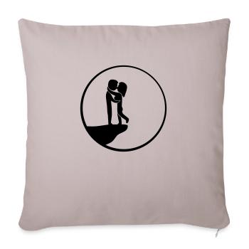 Couples de Lune de Nuit - Housse de coussin décorative 45 x 45 cm - taupe clair - Devant
