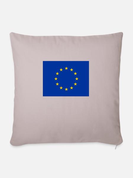 Flagge der Europäischen Union - Sofakissenbezug 45 x 45 cm - helles Taupe