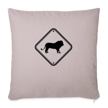 Bouclier Attention Lion - Housse de coussin décorative 45 x 45 cm - taupe clair - Devant