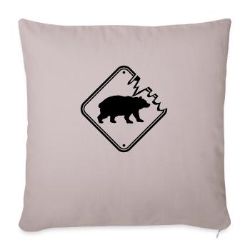 Danger pour la vie Bouclier Ours - Housse de coussin décorative 45 x 45 cm - taupe clair - Devant