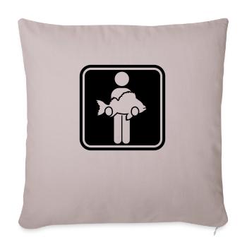Hobby Logo Pêcheur - Housse de coussin décorative 45 x 45 cm - taupe clair - Devant