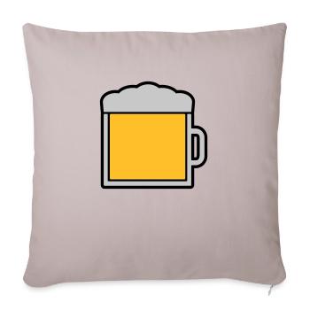 Logo d’icône Grand verre à bière - Housse de coussin décorative 45 x 45 cm - taupe clair - Devant