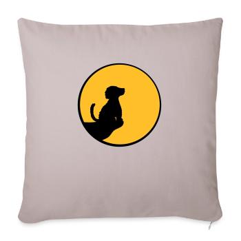 Mond Klippe sitzender Hund - Sofakissenbezug 45 x 45 cm - helles Taupe - Vorne