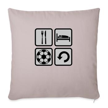 Icônes Football Eat Sleep - Housse de coussin décorative 45 x 45 cm - taupe clair - Devant