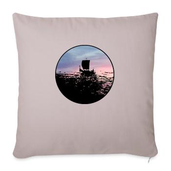 Bateau dragon - Housse de coussin décorative 45 x 45 cm - taupe clair - Devant