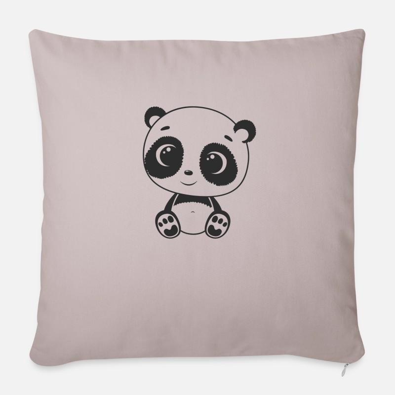 Süßer Panda - Sofakissenbezug 45 x 45 cm - helles Taupe