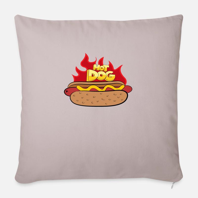 Hot Dog - Sofakissenbezug 45 x 45 cm - helles Taupe