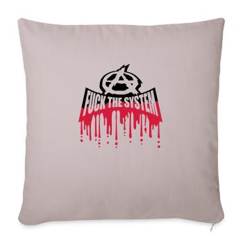 Le sang baise le système - Housse de coussin décorative 45 x 45 cm - taupe clair - Devant
