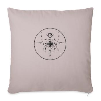 Collection Mystique ~ noir tatoo ~ n°4 - Housse de coussin décorative 45 x 45 cm - taupe clair - Devant