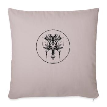 Mystic Collection ~ schwarzes Tattoo ~ n°1 - Sofakissenbezug 45 x 45 cm - helles Taupe - Vorne